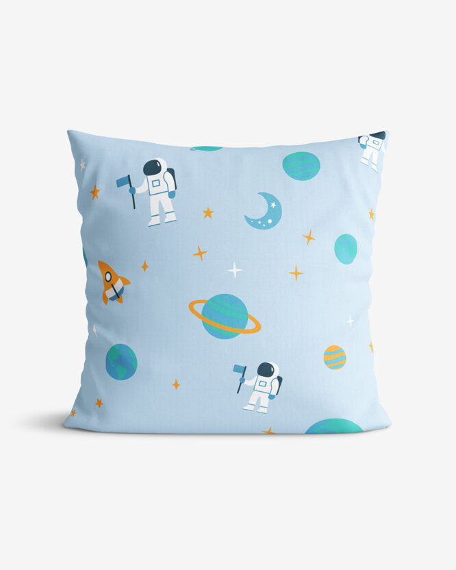 Kinder-Kissenbezug aus Baumwolle - Astronauten im Weltraum