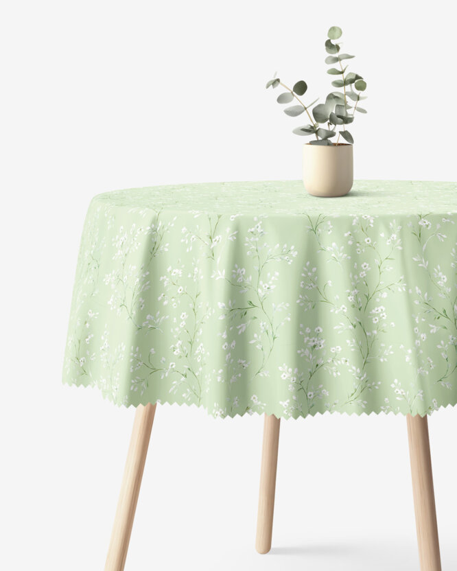 Runde Tischdecke Teflon - Jasminblüten