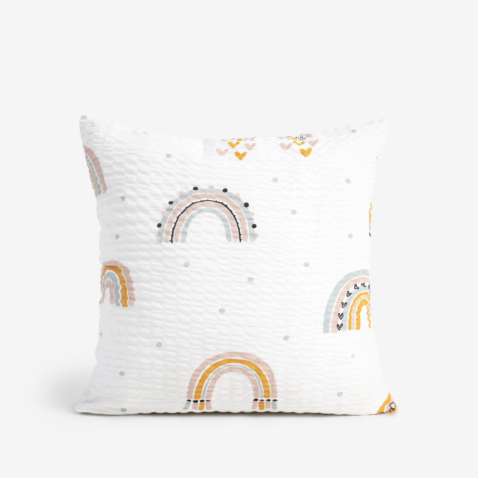 Kinder-Seersucker-Kissenbezug - gemalte Regenbögen