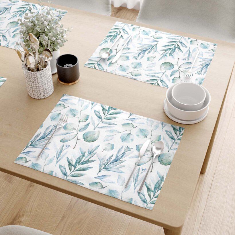 Tischset 100% Baumwolle Deluxe - aquarelle Blätter - 2 Stück