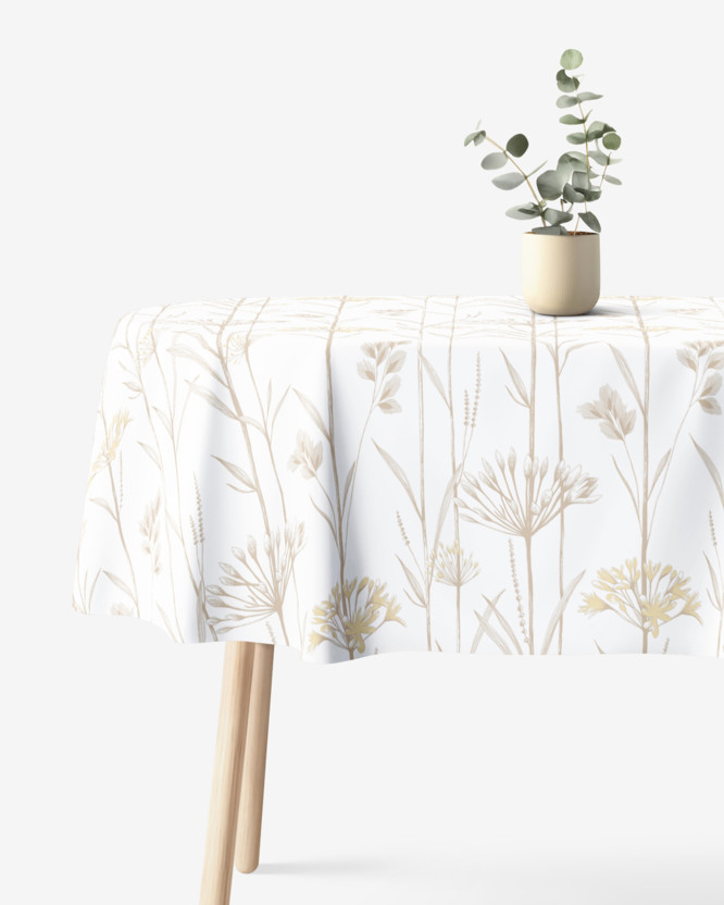 Ovale Tischdecke 100% Baumwolle - Dekorpflanzen