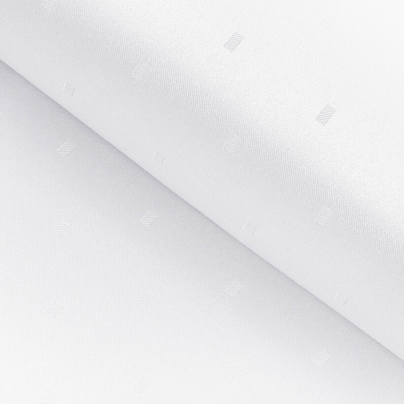 Teflonstoff für Tischdecken – weiß mit glänzenden Rechtecken
