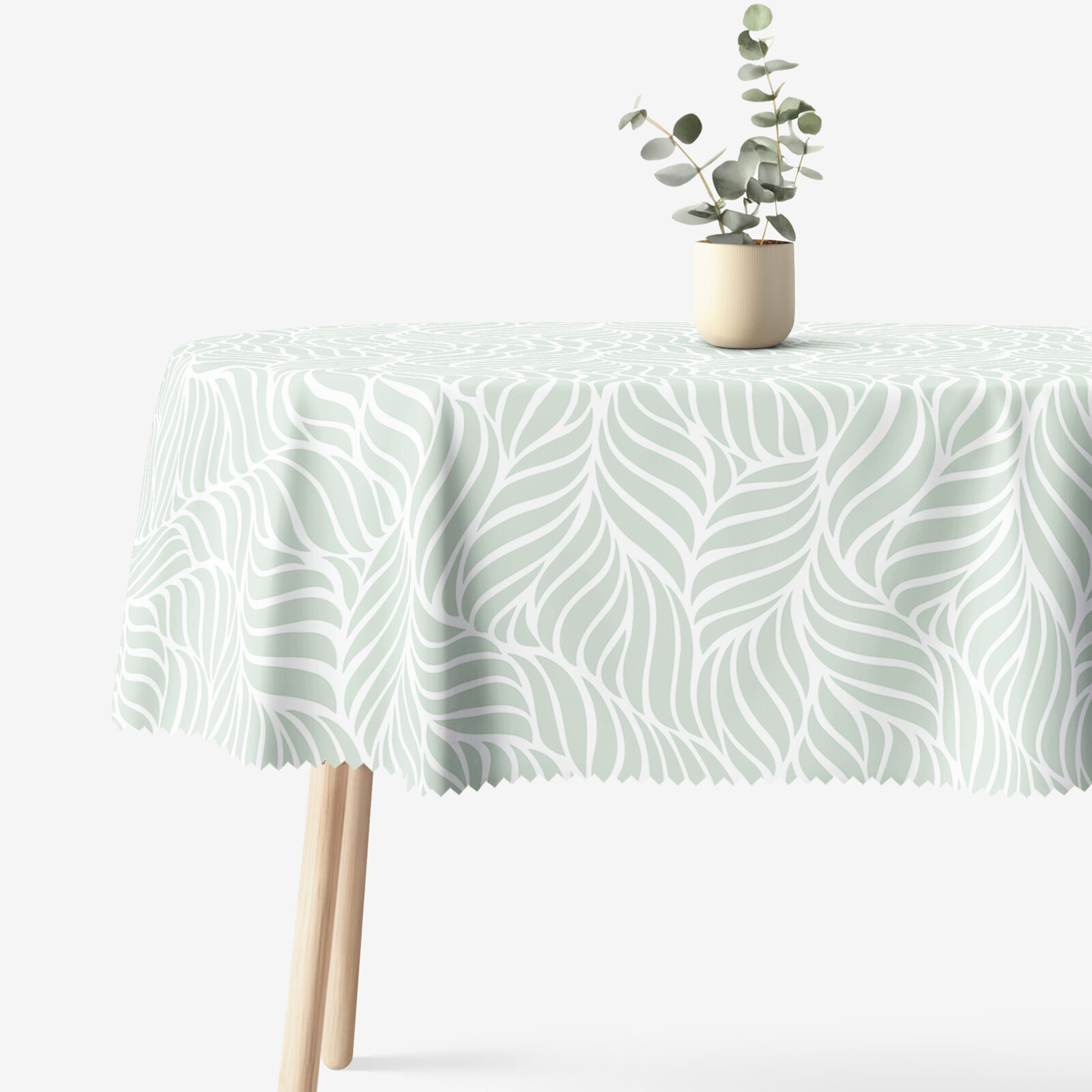 Ovale Tischdecke Teflon - Salbeilinien