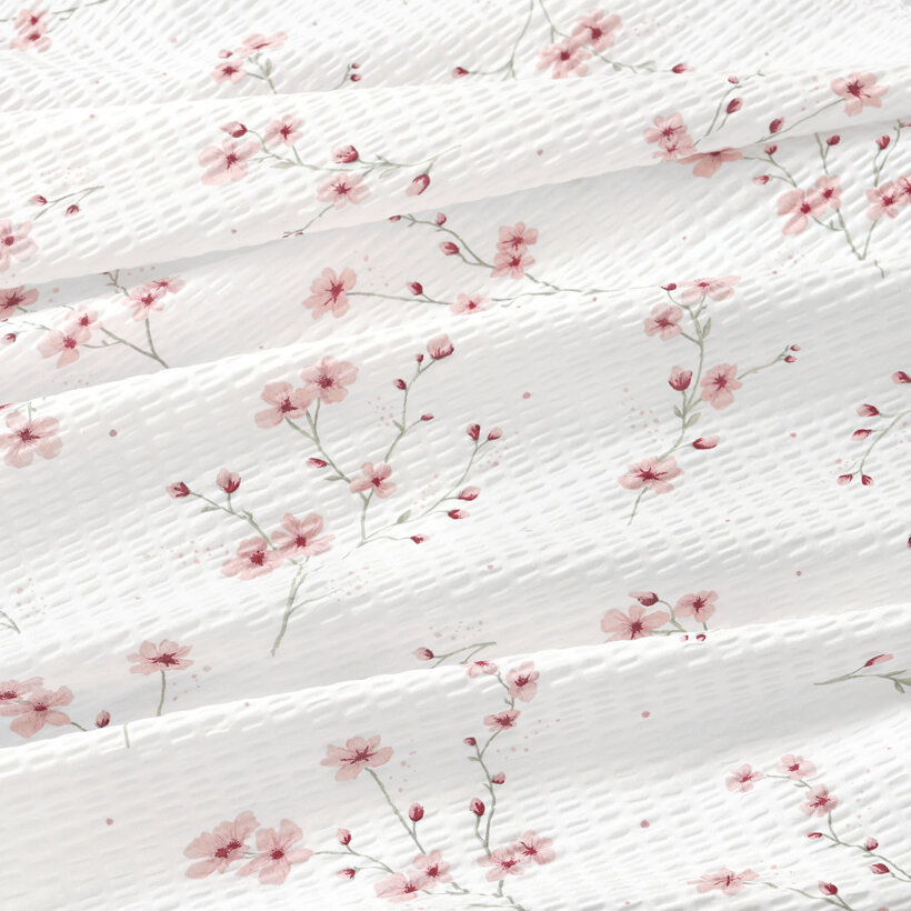 Seersucker - Blühende Sakura-Kirschbäume