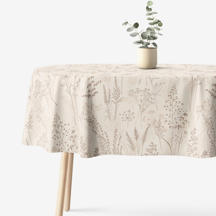 Ovale Tischdecke aus 100% Baumwolle - Altweibersommer