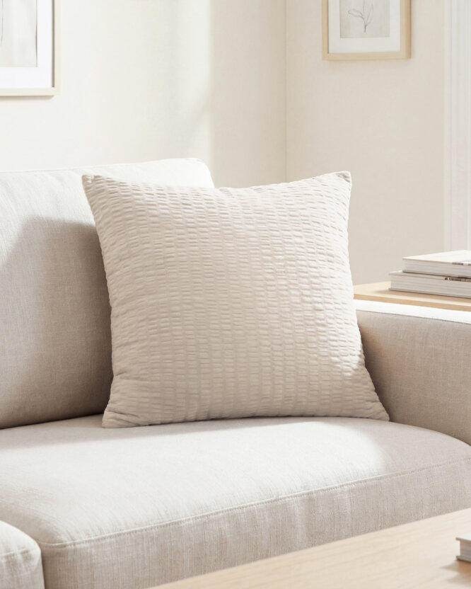 Seersucker-Kissenbezug - latte