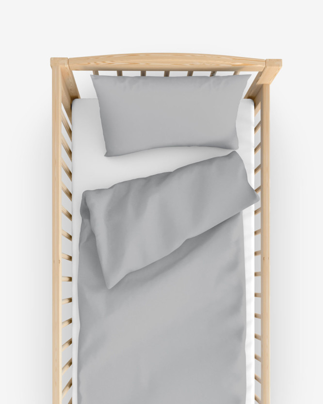 Bettwäsche für Babybetten aus Baumwolle - grau