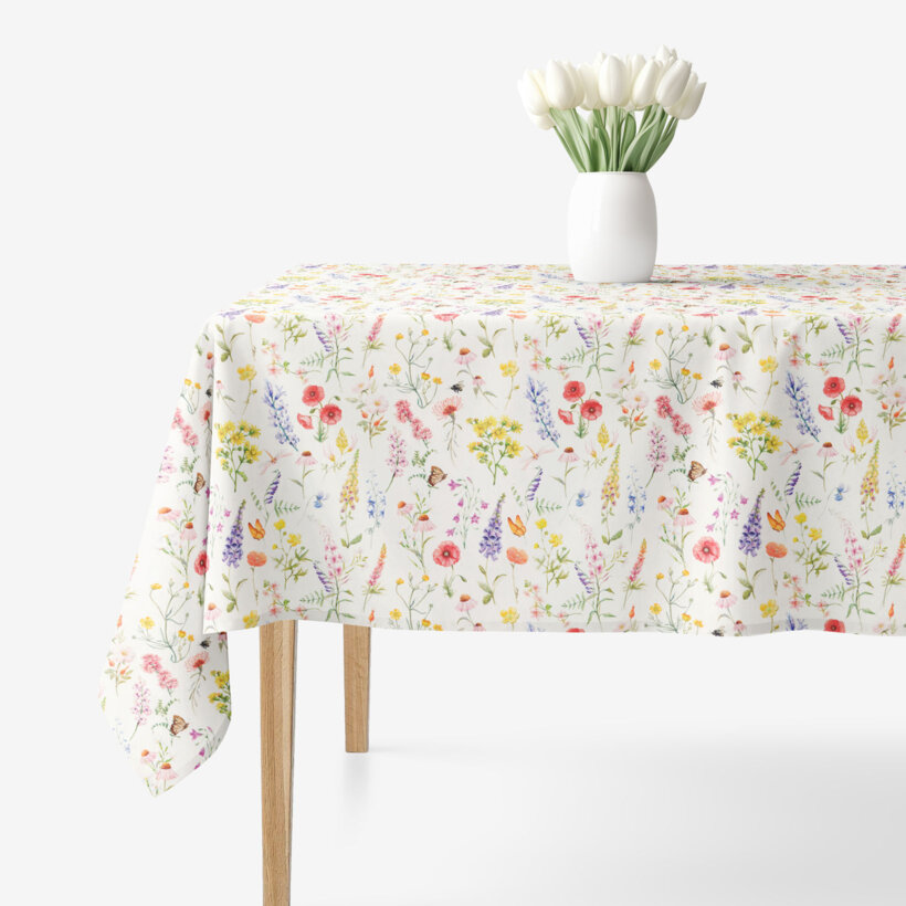 Eckige Tischdecke Valencia - Blühende Wiese