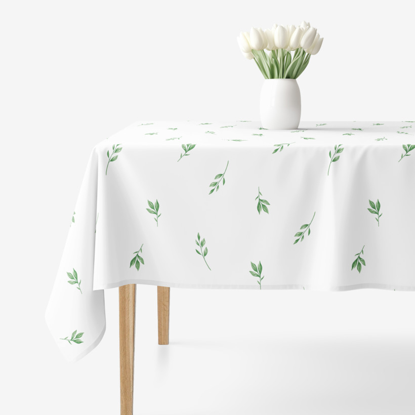 Eckige Tischdecke 100% Baumwolle - Olivenblätter
