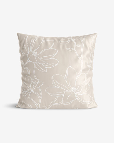 Kissenbezug aus Baumwolle-Satin - Lilien auf Latte