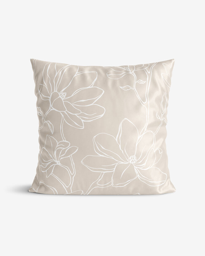 Kissenbezug aus Baumwolle-Satin - Lilien auf Latte