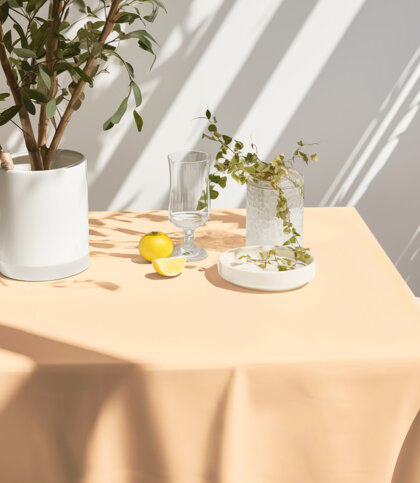Eckige Tischdecke 100% Baumwolle - apricot