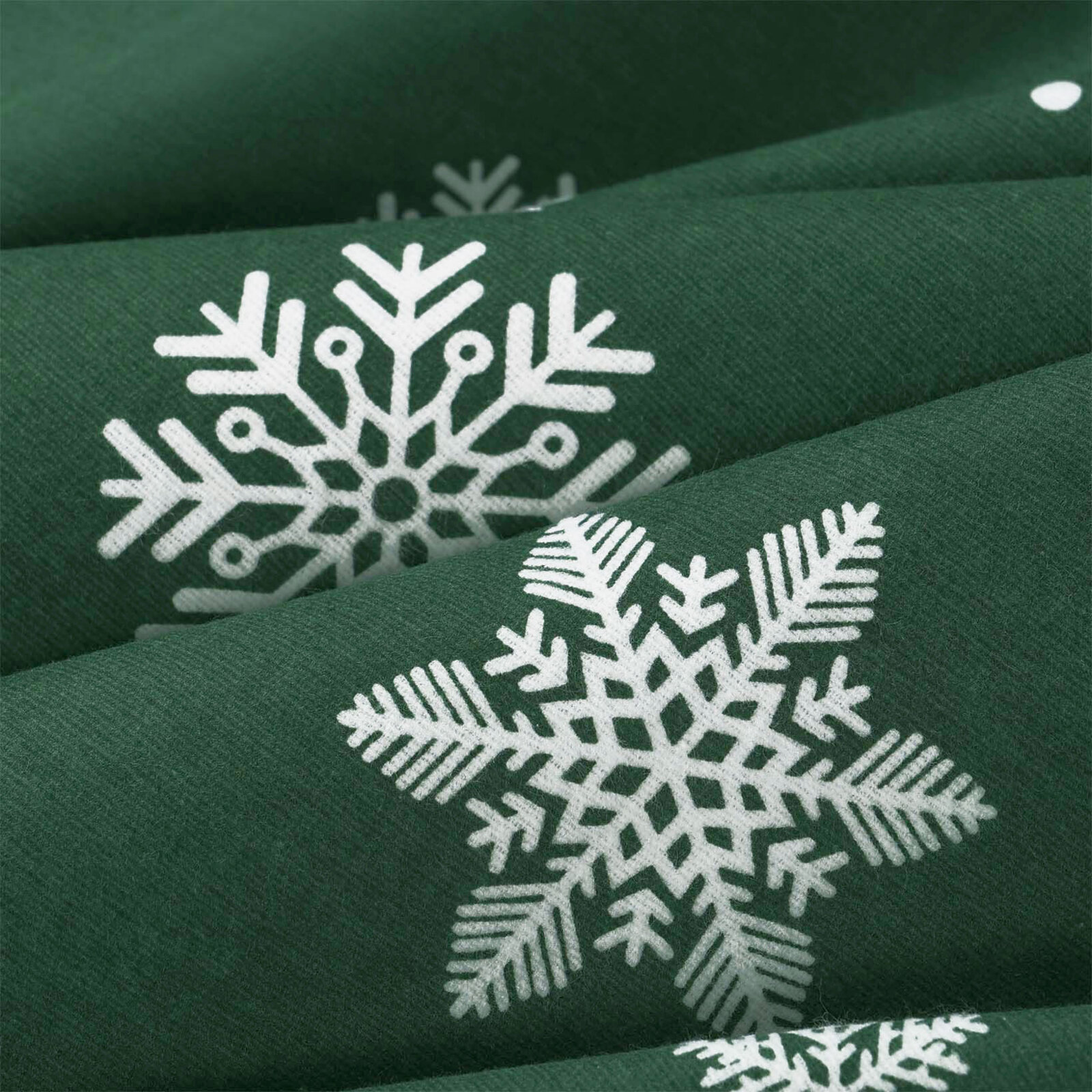 Flanell-Bettwäsche - Schneeflocken auf Grün