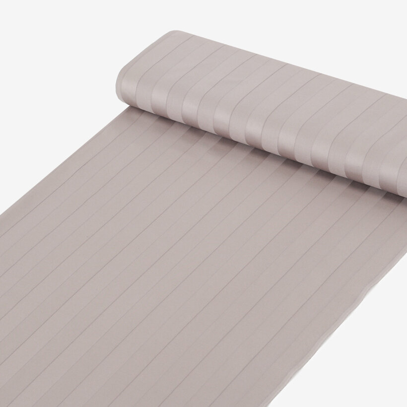 Damast - graubraun Streifen mit Satin-Glanz