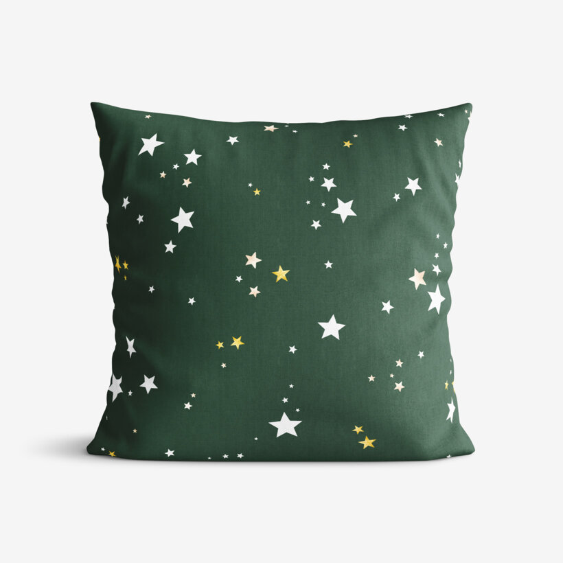 Weihnachtlicher Dekorativer Kissenbezug - Sterne auf Grün