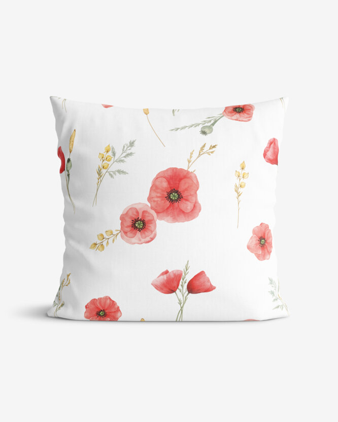 Dekorativer Kissenbezug - Mohnblumen