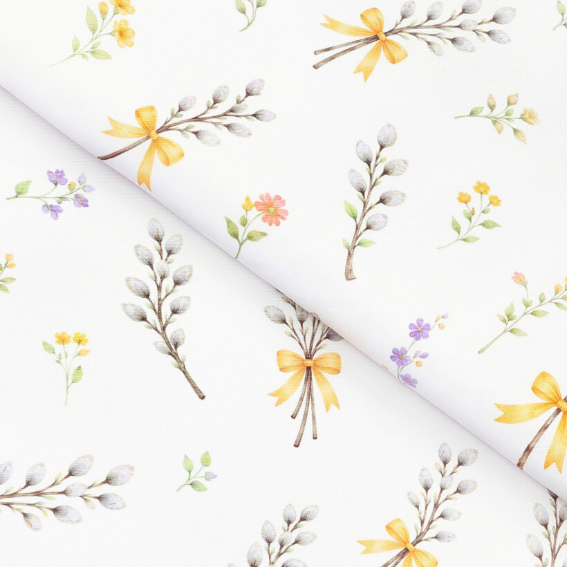 Ostern Teflonstoff für Tischdecken - Weidenkätzchen