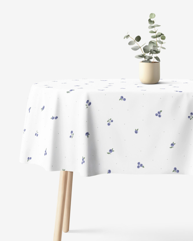 Ovale Tischdecke aus 100% Baumwolle - Heidelbeeren