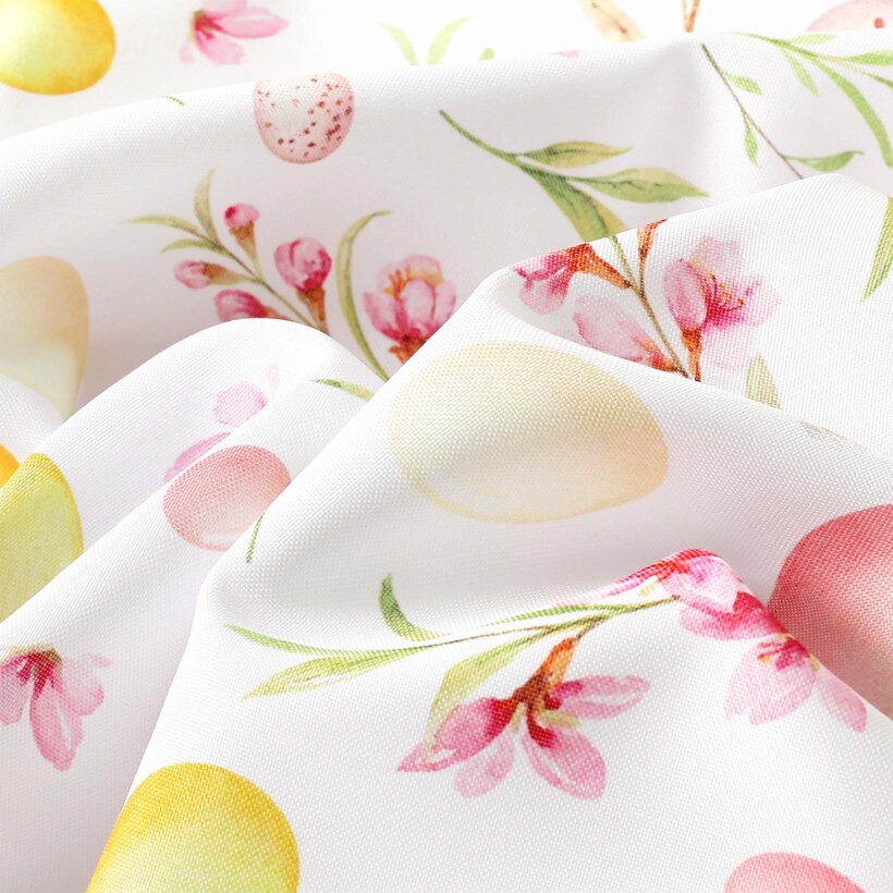 Ostern Eckige Tischdecke Teflon - Ostereier mit Blumen