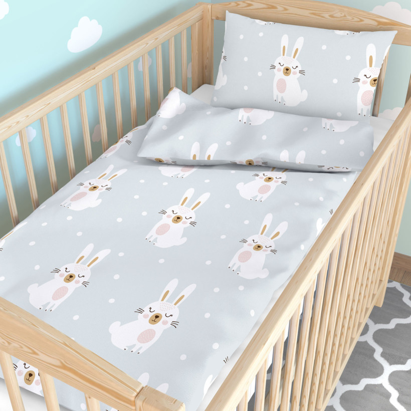 Bettwäsche für Babybetten aus Baumwolle - verträumte Kaninchen