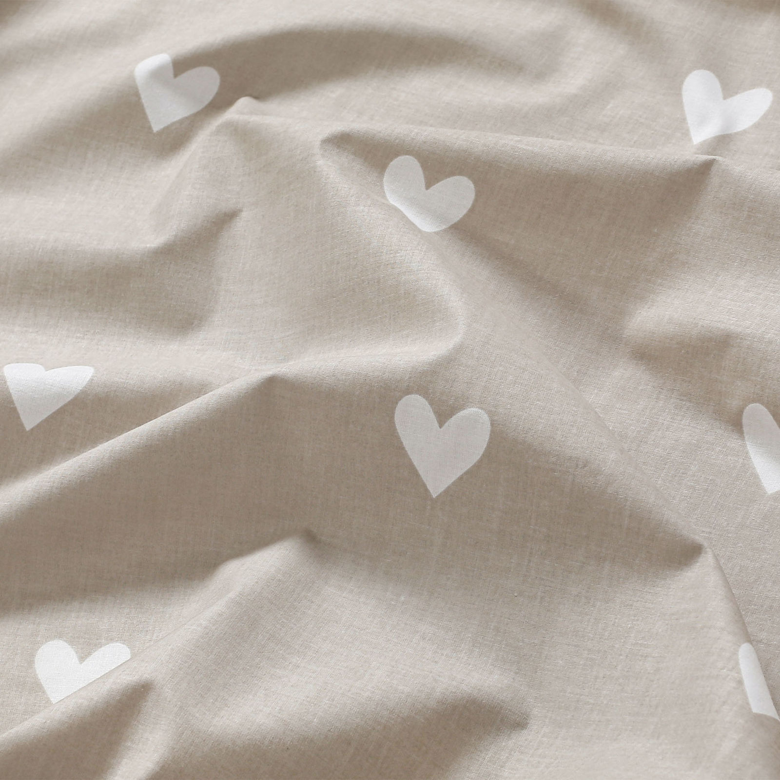 Spannbetttuch aus Baumwolle für Babybetten - Herzchen auf Latte