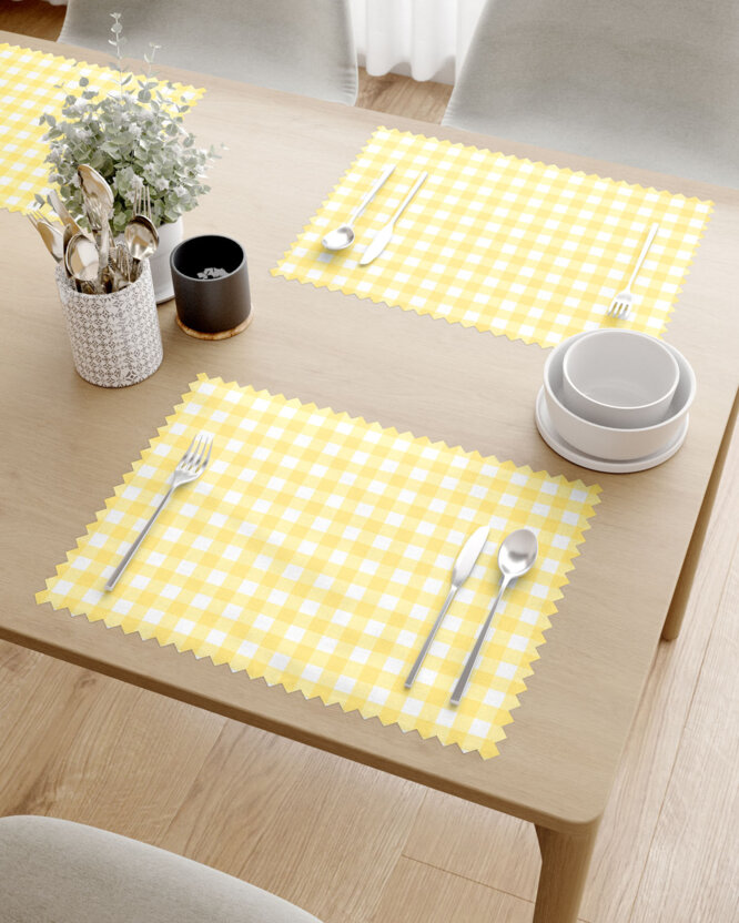 Tischset Teflon - gelbe Würfel - 2 Stück