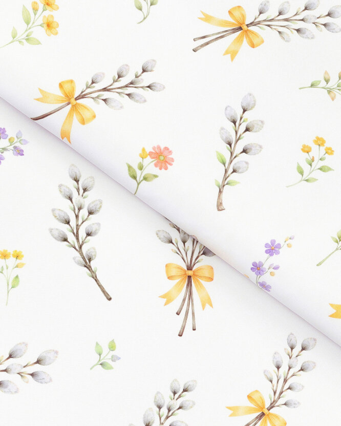 Ostern Teflonstoff für Tischdecken - Weidenkätzchen