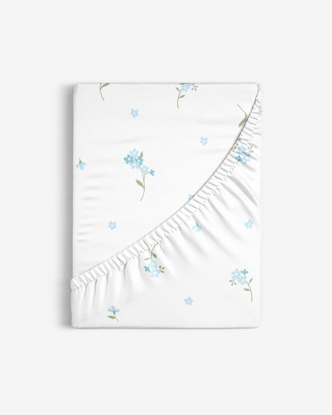 Spannbettlaken aus Baumwolle - Vergissmeinnicht