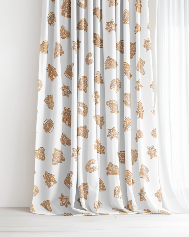Weihnachtlicher Dekorativer Vorhang – Lebkuchen