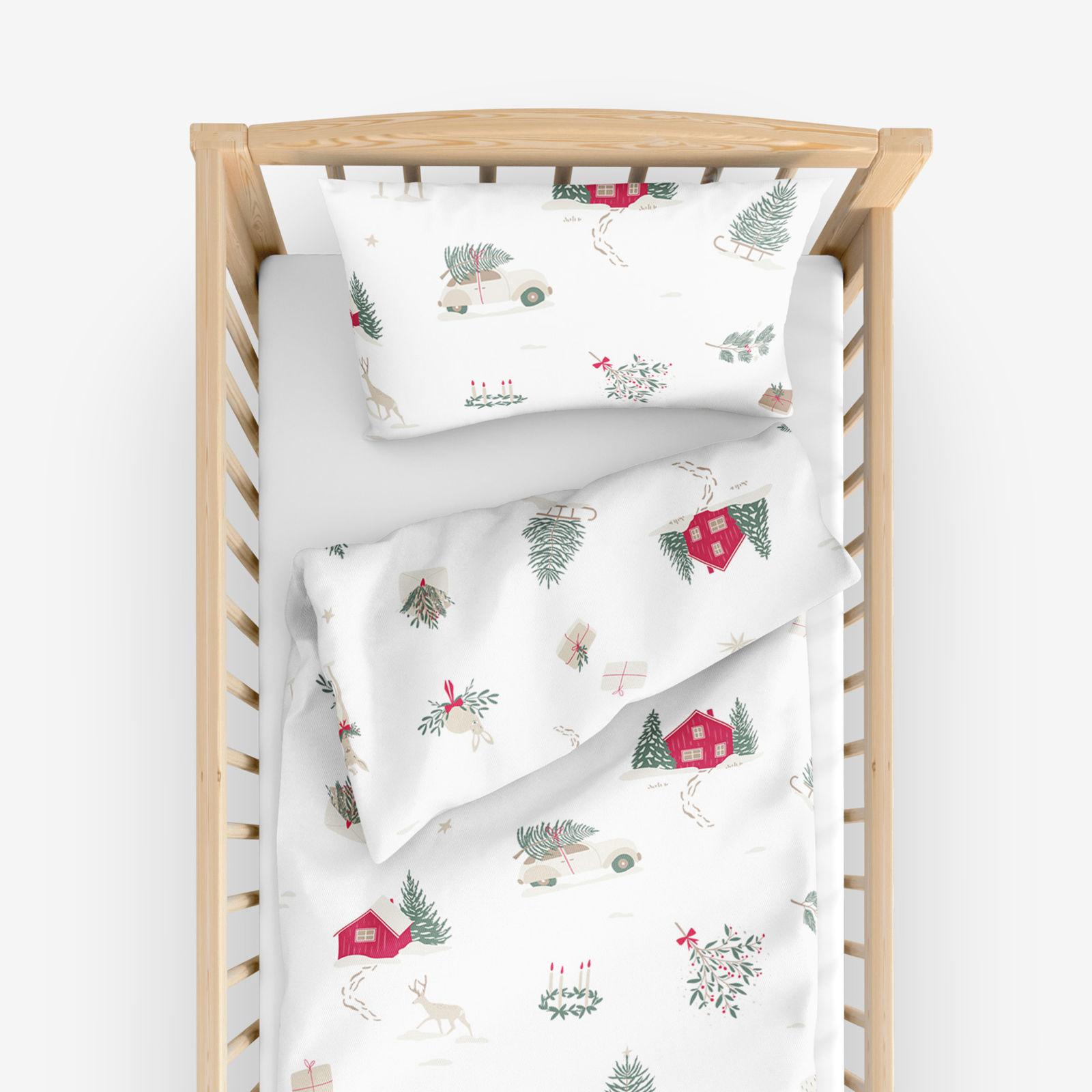 Weihnachtliche Bettwäsche für Babybetten aus Baumwolle - Traditionelle Weihnachten (Ausland)