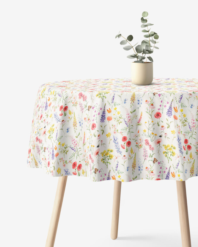 Runde Tischdecke Valencia - Blühende Wiese