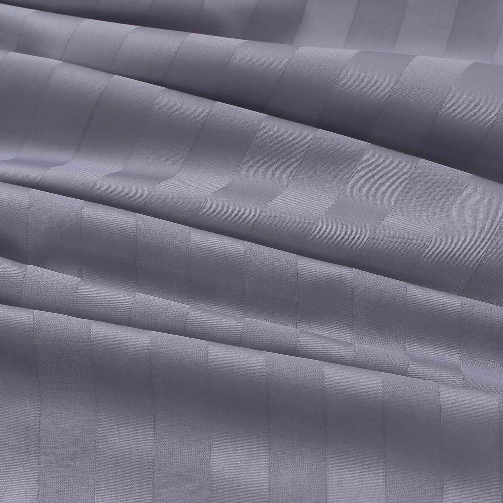 Festliche runde Damast-Tischdecke - dunkelgraue Streifen mit Satin-Glanz