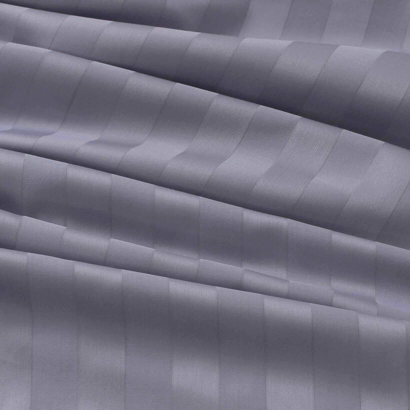 Festliche runde Damast-Tischdecke - dunkelgraue Streifen mit Satin-Glanz