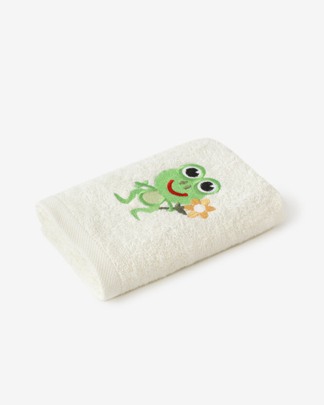 Kinder-Frottierhandtuch - Frosch auf Creme
