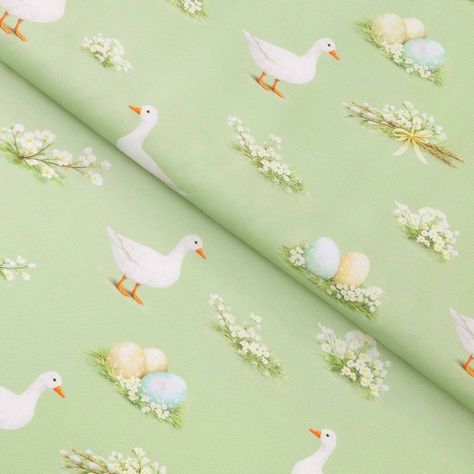 Ostern Teflonstoff für Tischdecken - Gänse und Ostereier