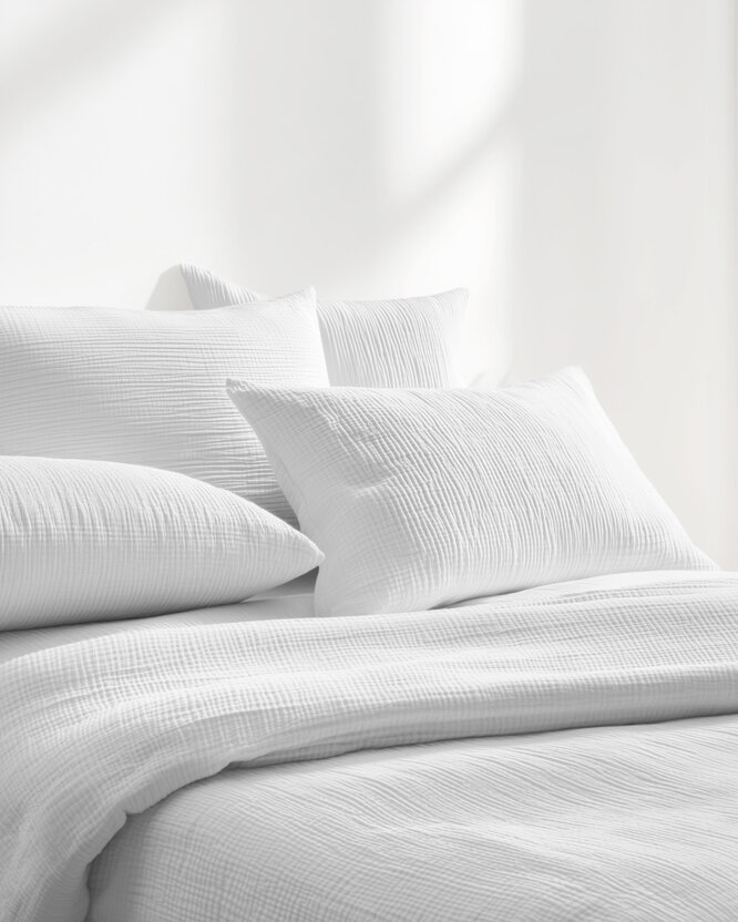 Musselin-Bettwäsche – hellgrau