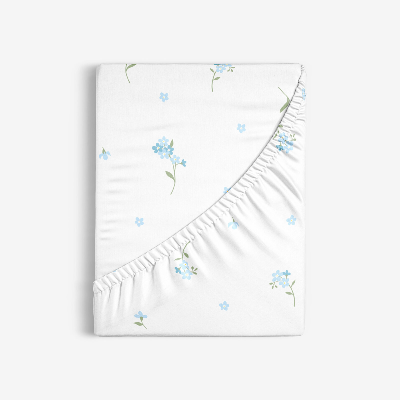 Spannbettlaken aus Baumwolle - Vergissmeinnicht