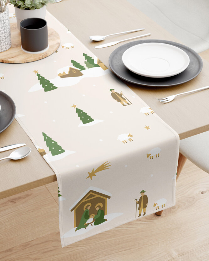 Weihnachtlicher Tischläufer aus 100% Baumwolle - Weihnachtslieder