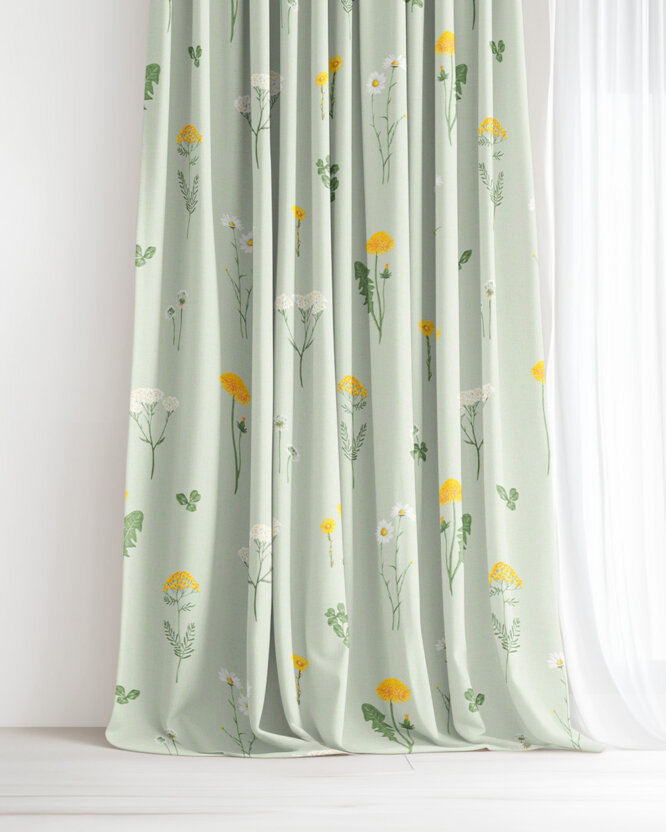 Vorhang aus Baumwolle - Grüne Wiese