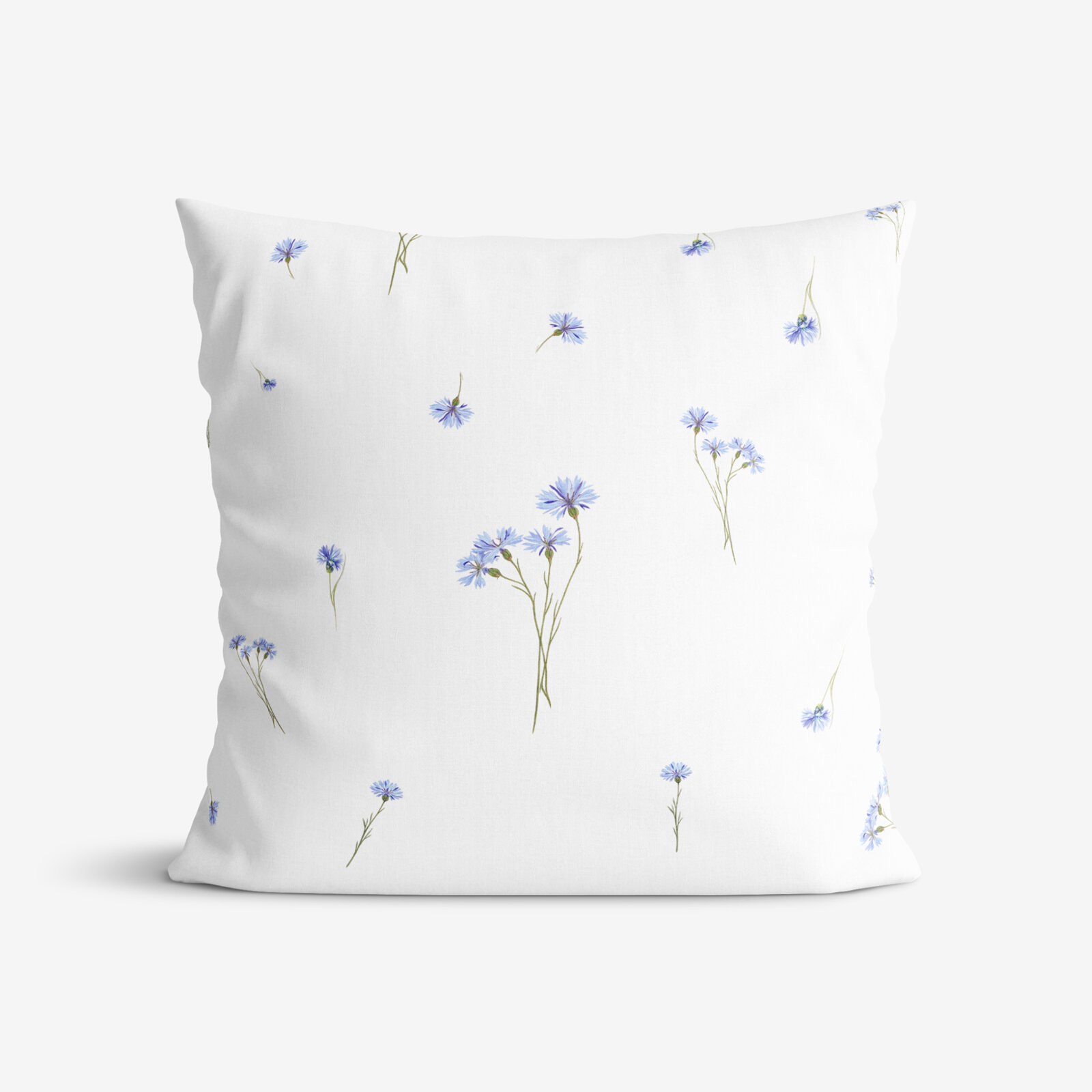 Dekorativer Kissenbezug - Blaue Kornblumen