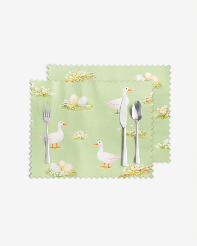 Ostern Teflon-Tischset - Gänse und Ostereier - 2 Stück