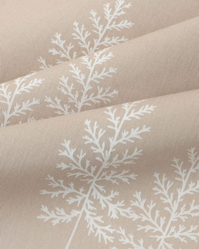 Weihnachtliche runde Tischdecke 100% Baumwollköper - Nordische Tannenbäume