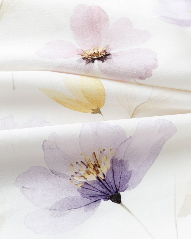 Mako-Satin - Lila Blüten