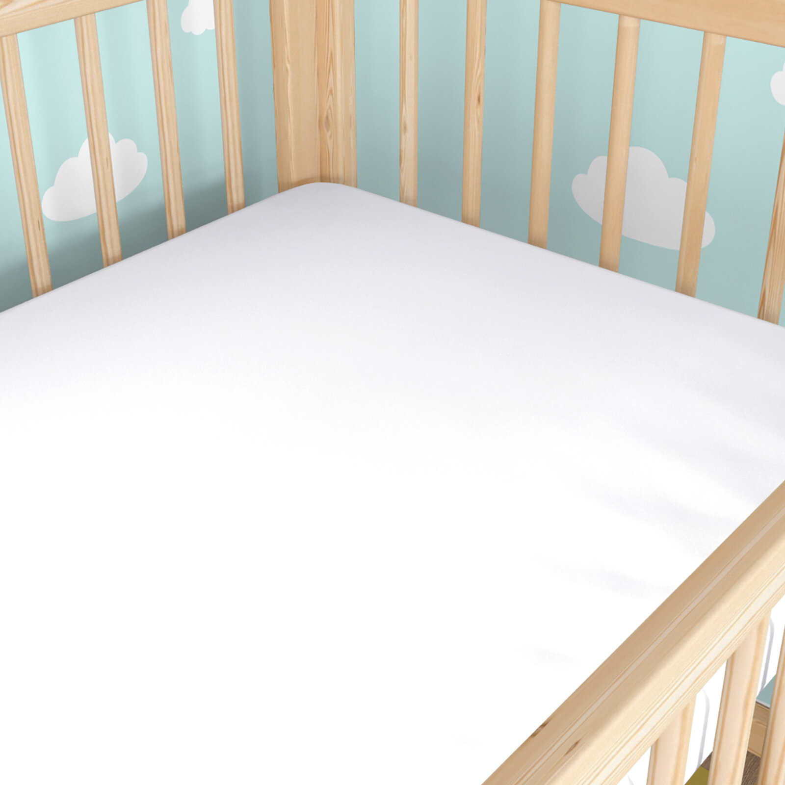 Spannbetttuch aus Baumwolle für Babybetten - weiß