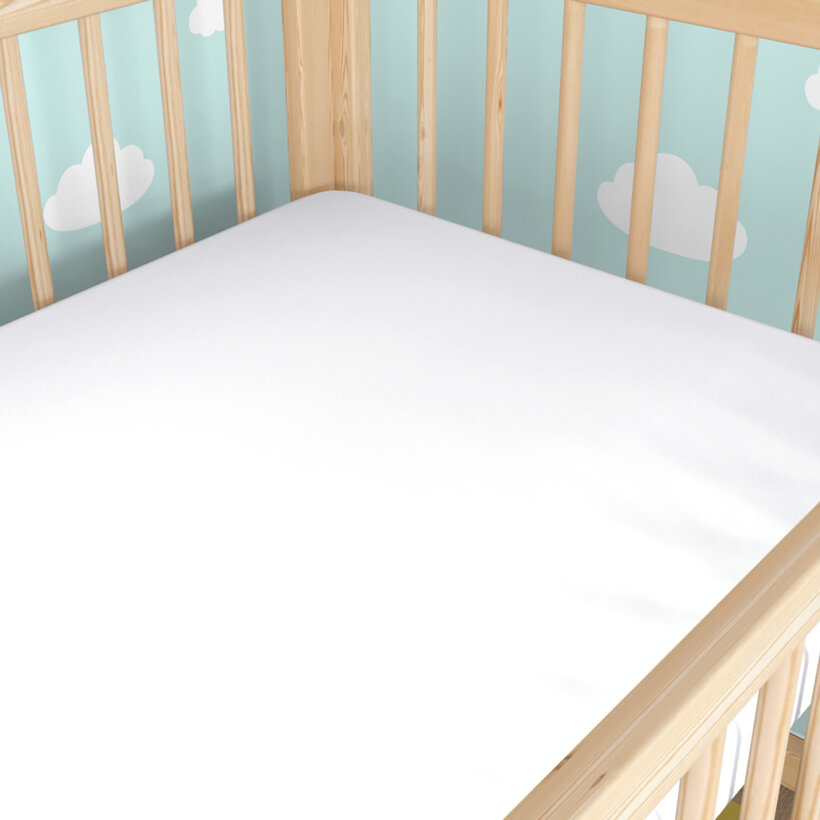 Spannbetttuch aus Baumwolle für Babybetten - weiß
