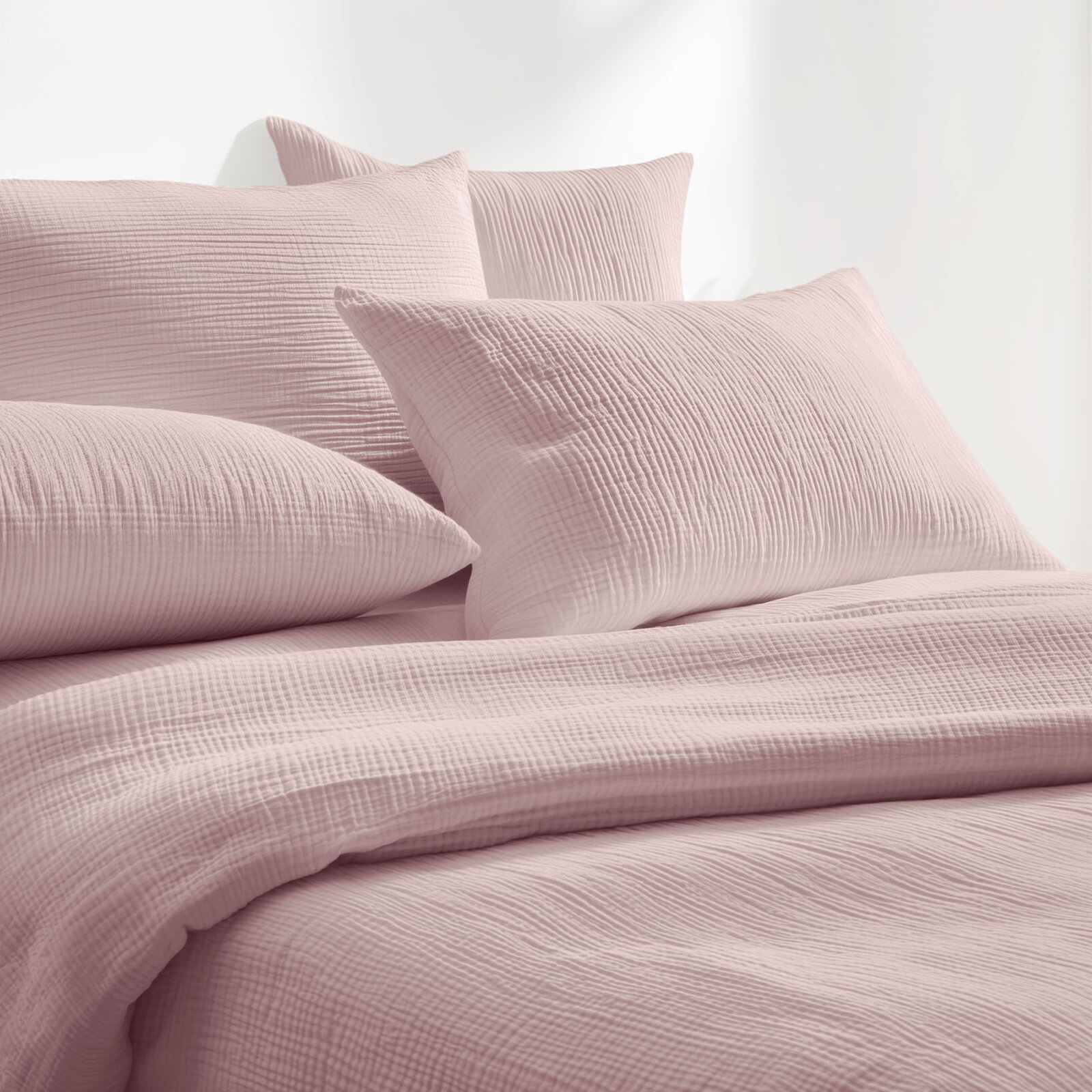 Musselin-Bettwäsche – pastellrosa