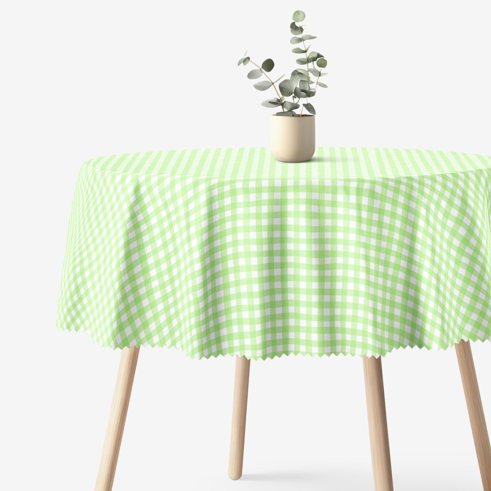 Runde Tischdecke Teflon - grüne Würfel