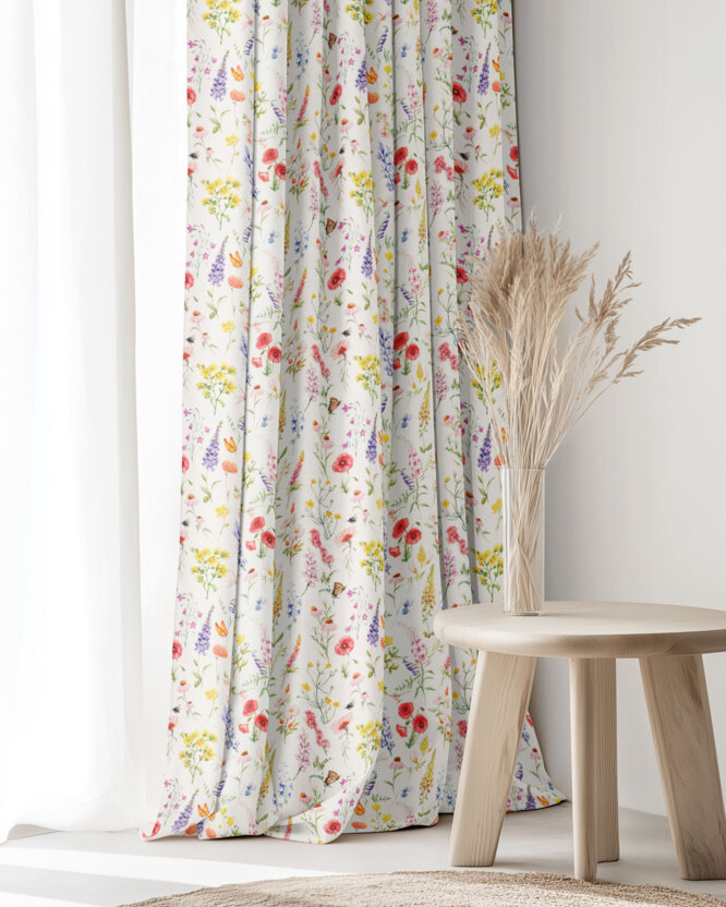 Dekorativer Vorhang Valencia - Blühende Wiese
