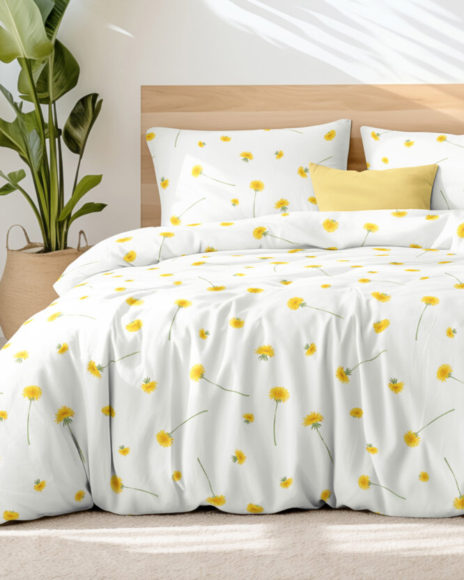 Bettwäsche aus Baumwolle - Löwenzahn