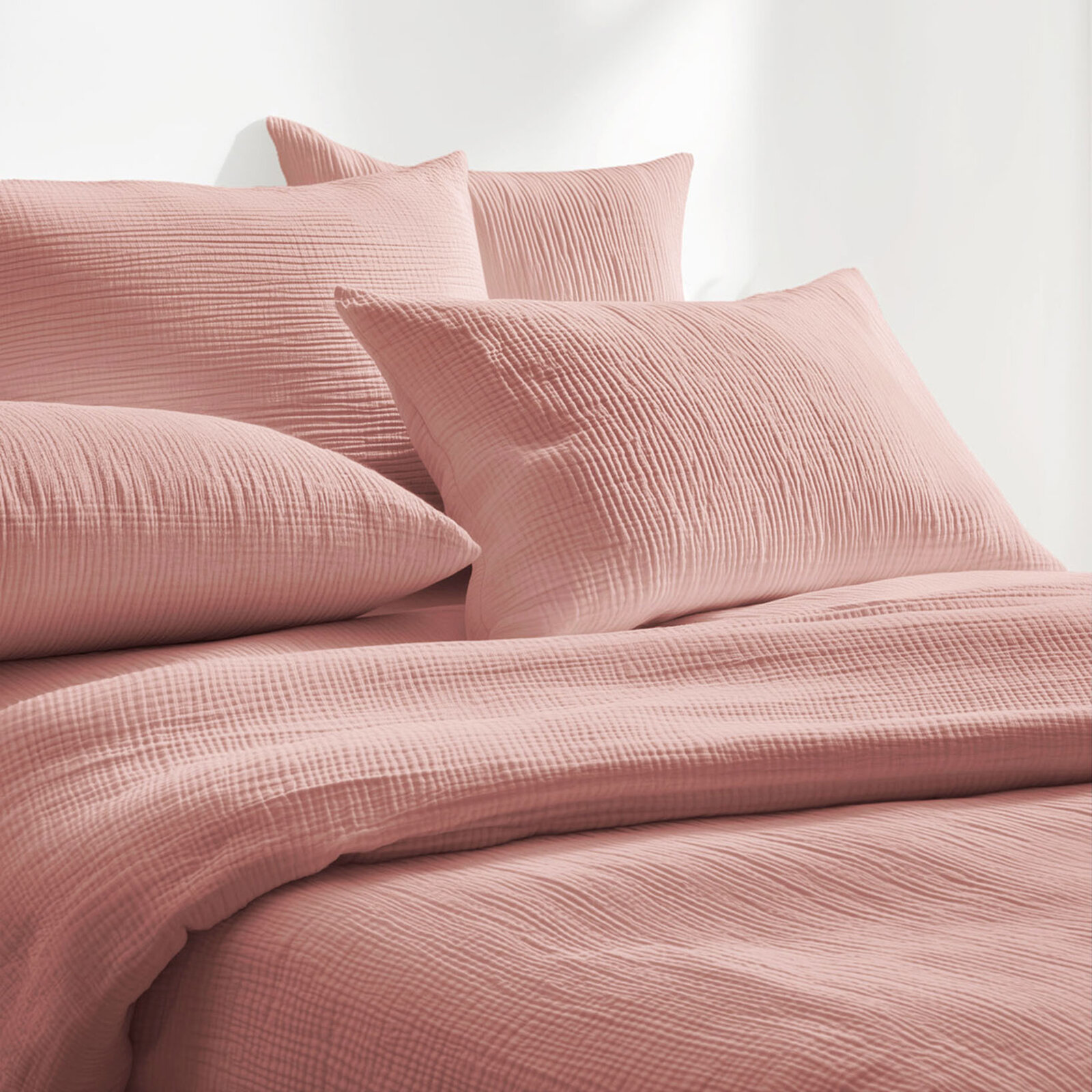 Musselin-Bettwäsche – pfirsich